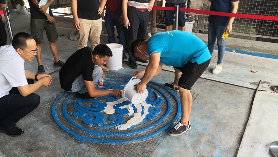 无机磨石白色部分浇筑 无机磨石白色部分浇筑