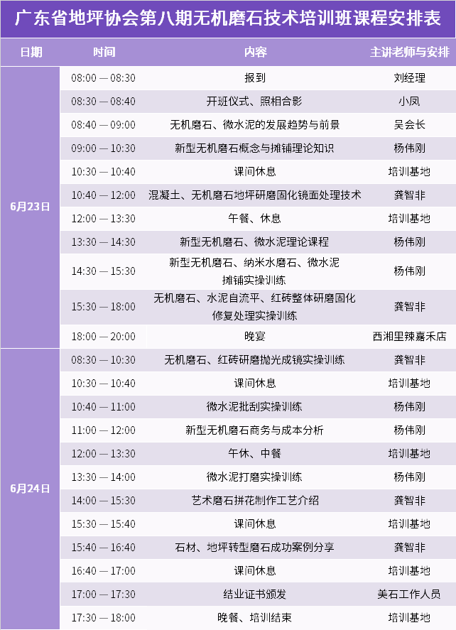 第八期课程表 第八期课程表